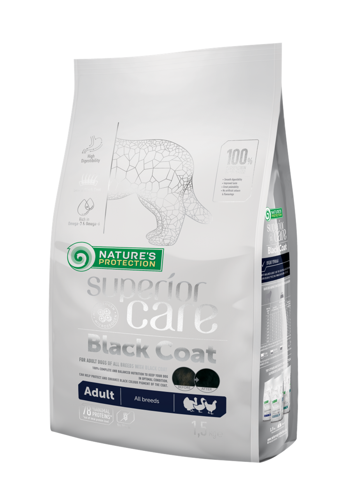 Natures Protection Black Dogs Kümes Hayvanlı Siyah Köpek Maması 1.5 Kg