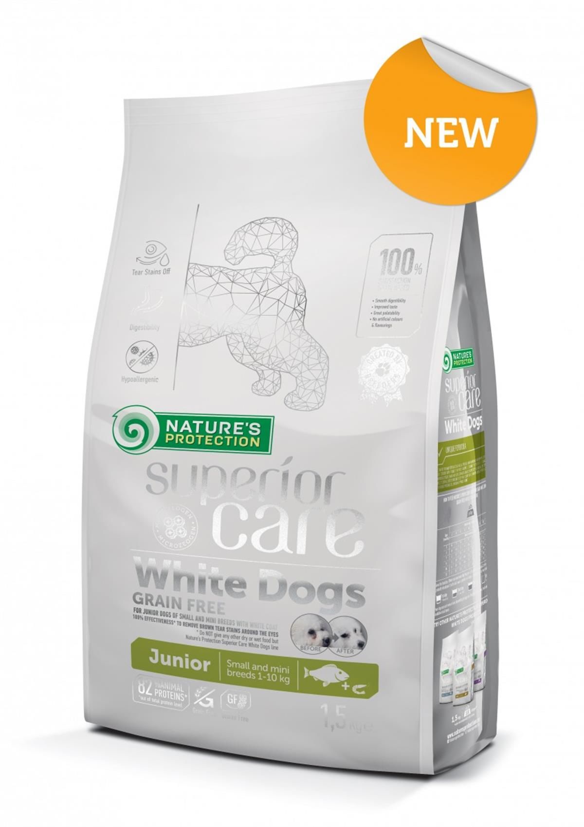 Natures Protection Junior White Dogs Alabalık ve Karidesli Tahılsız Yavru Köpek Maması 10 + 2 Kg