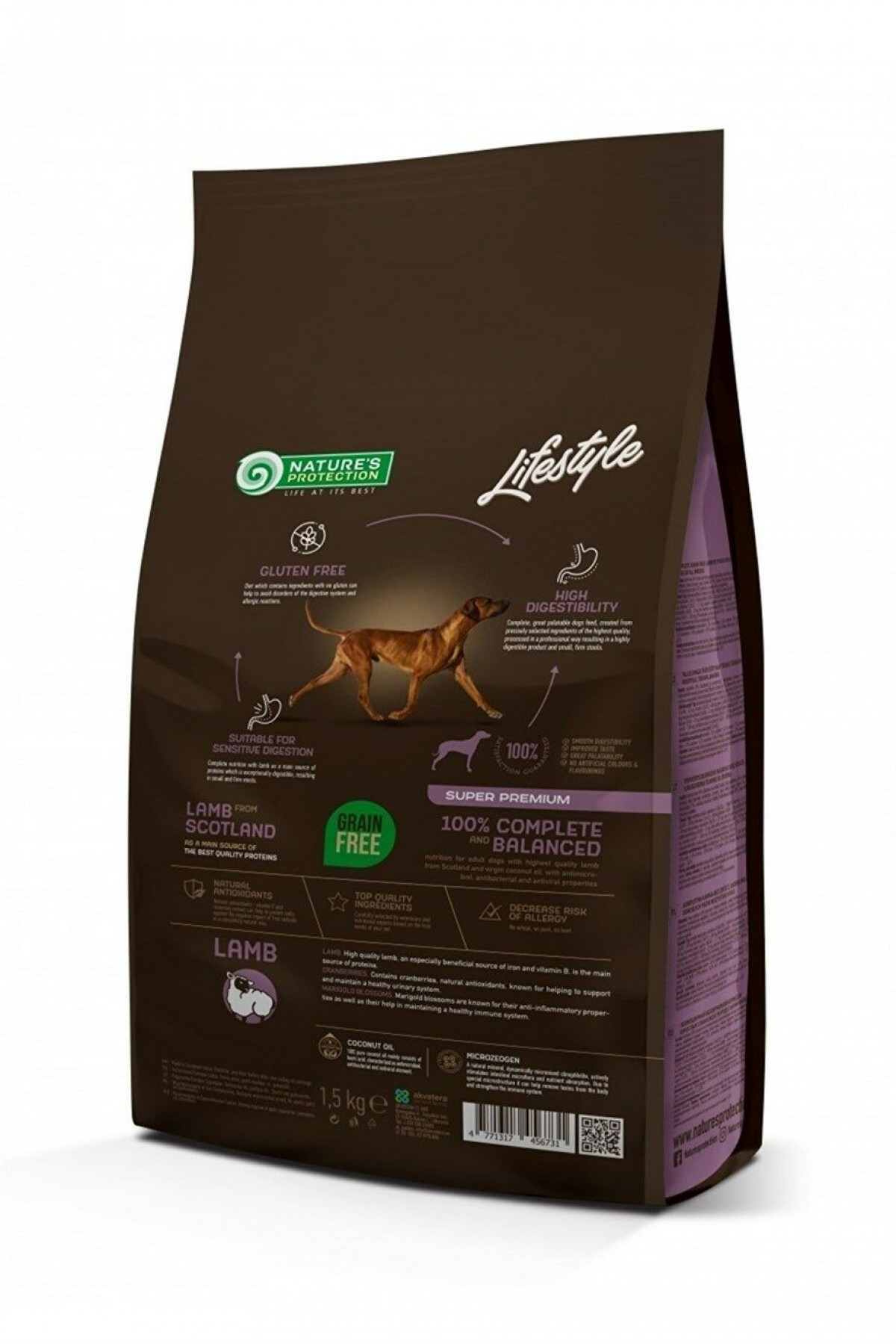 Natures Protection Lifestyle Tahılsız Kuzulu Yetişkin Köpek Maması 1,5 KG