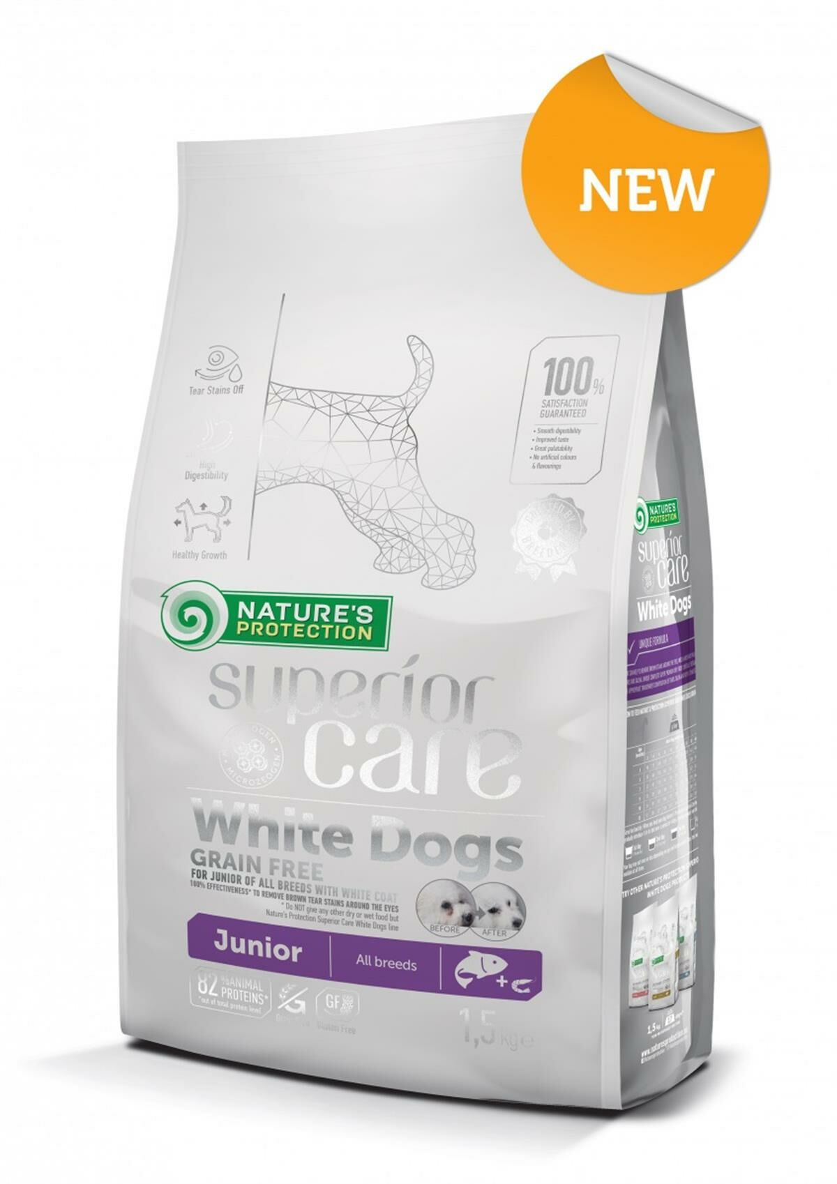 Natures Protectıon Superıor White Dogs Junıor Somonlu ve Karidesli Yavru Köpek Maması 1,5 kg