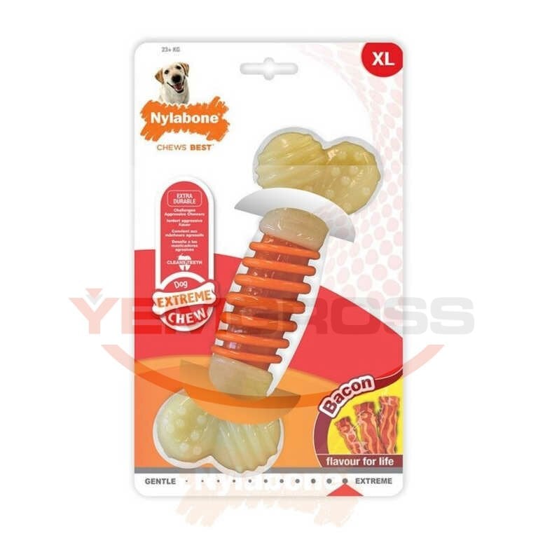 Nylabone Domuz Pastırması Aromalı Köpek Çiğneme Kemiği XL