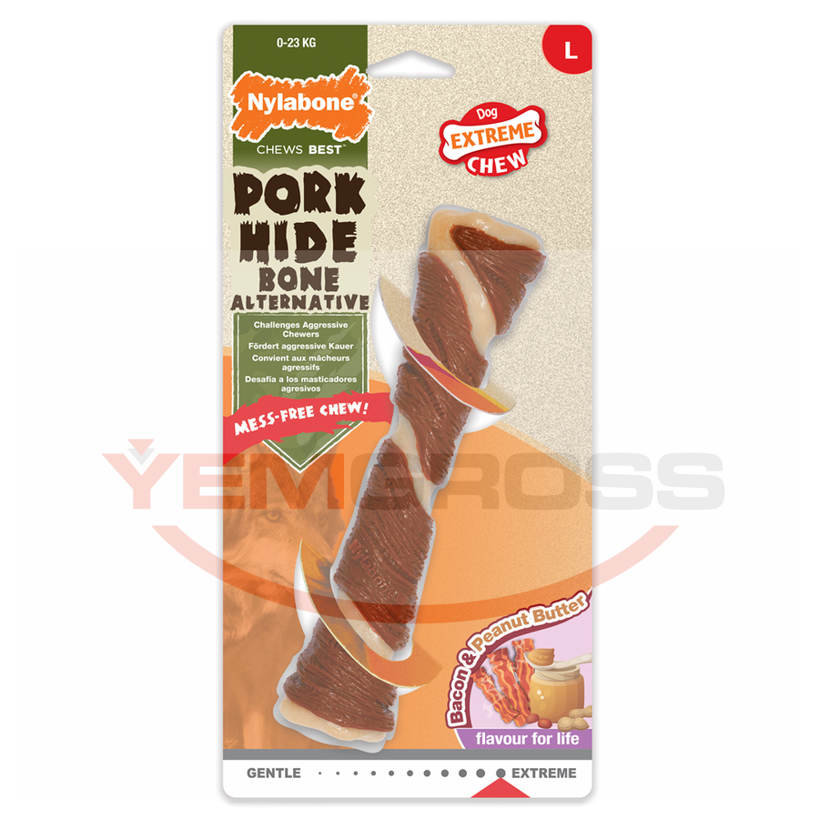 Nylabone Domuz Pastırması ve Fıstık Ezmesi Aromalı Köpek Çiğneme Çubuğu  L