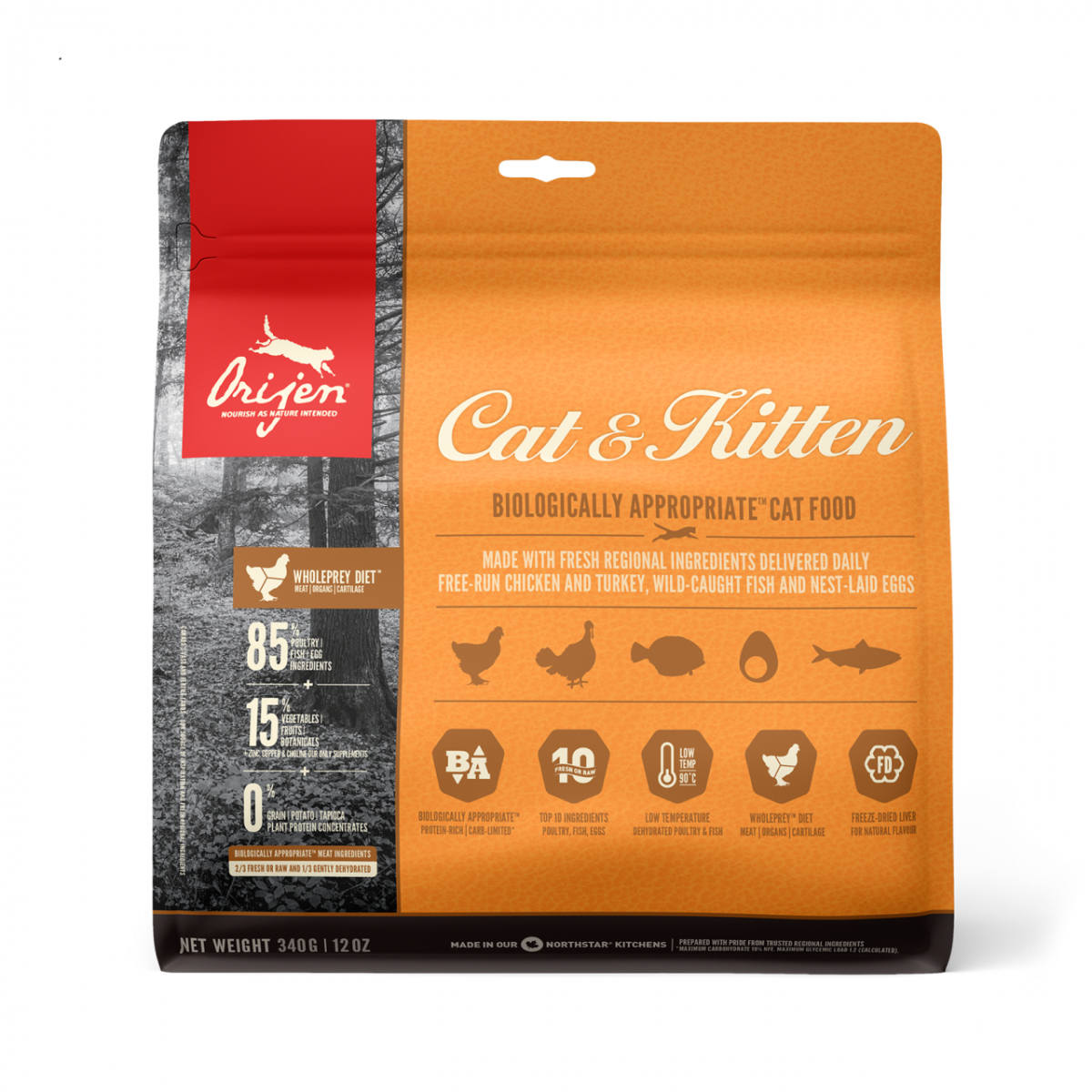 ORIJEN Cat & Kitten 340gr - Yavru ve Yetişkin Kedi Maması - Tüm ırk ve yaşam evreleri için