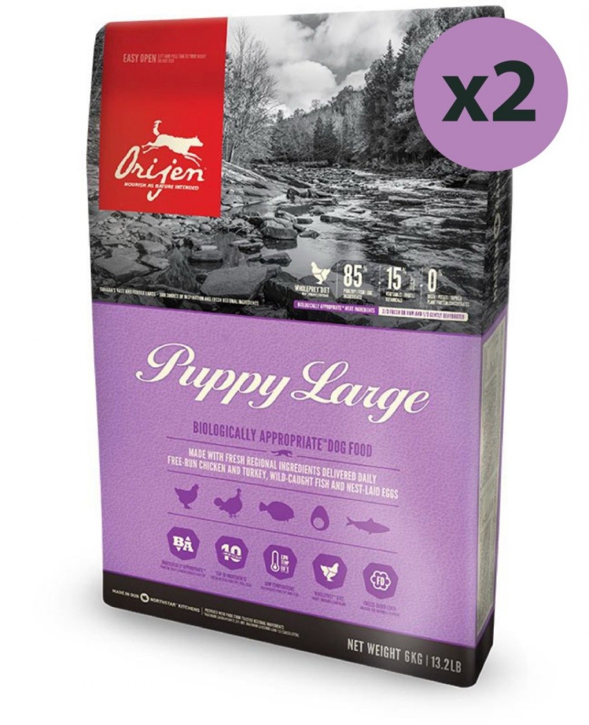 ORIJEN Puppy Large Breed 6kg x 2 Adet = Toplam 12 KİLO - Büyük Irk Yavru Köpek Maması
