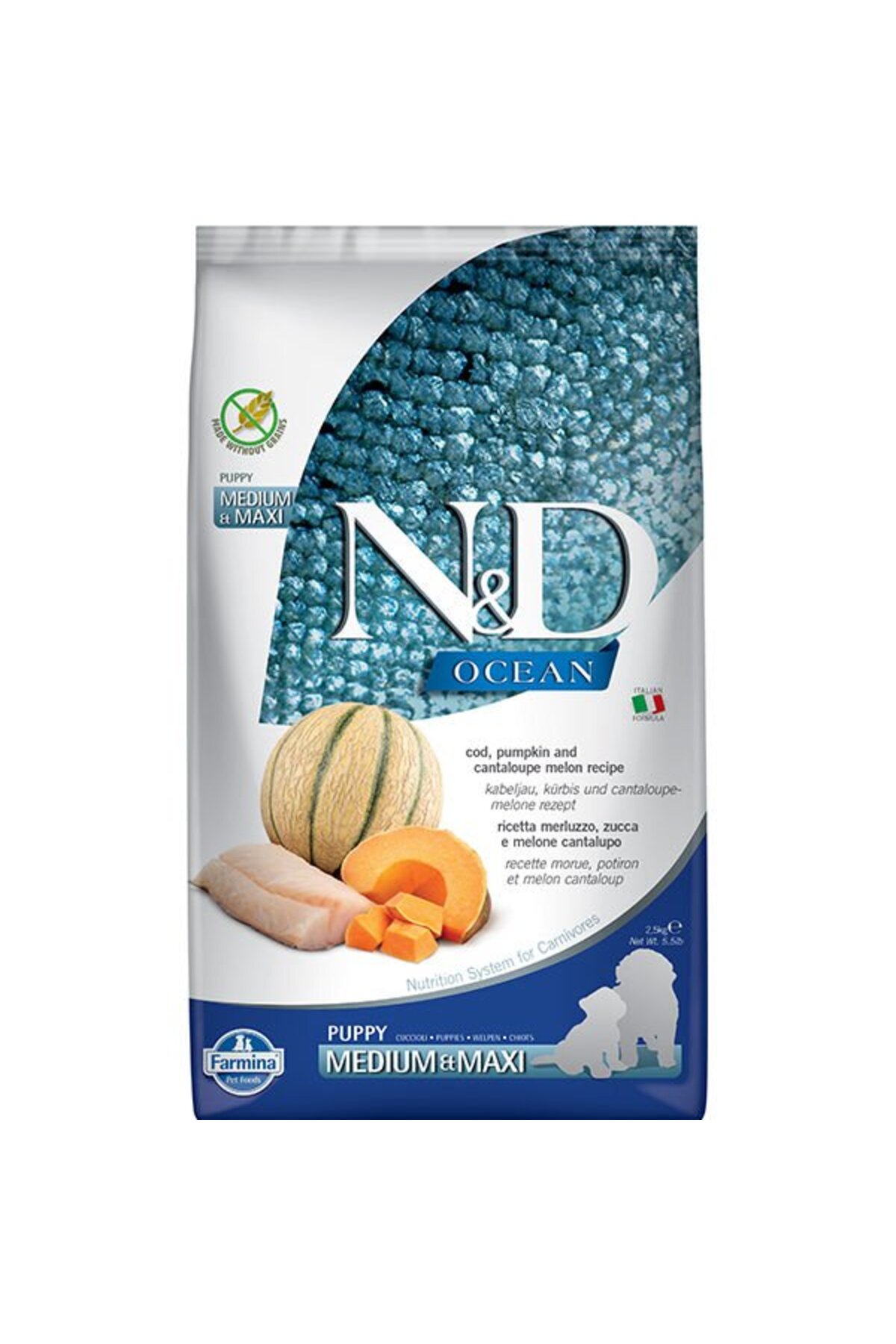 Nd Ocean Morina Puppy Med&Maxi Tahılsız Köpek Maması - 2.5 Kg
