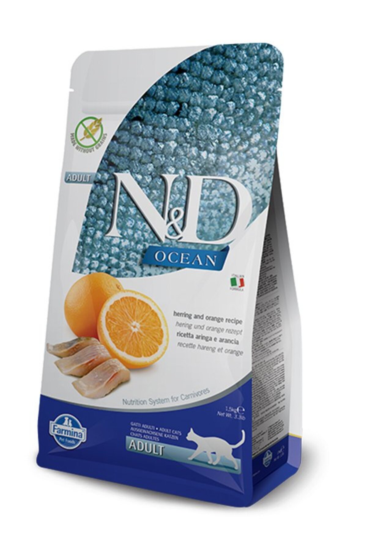 Nd Ocean Ringa & Portakal Adult Tahılsız Kedi Maması 1.5 Kg