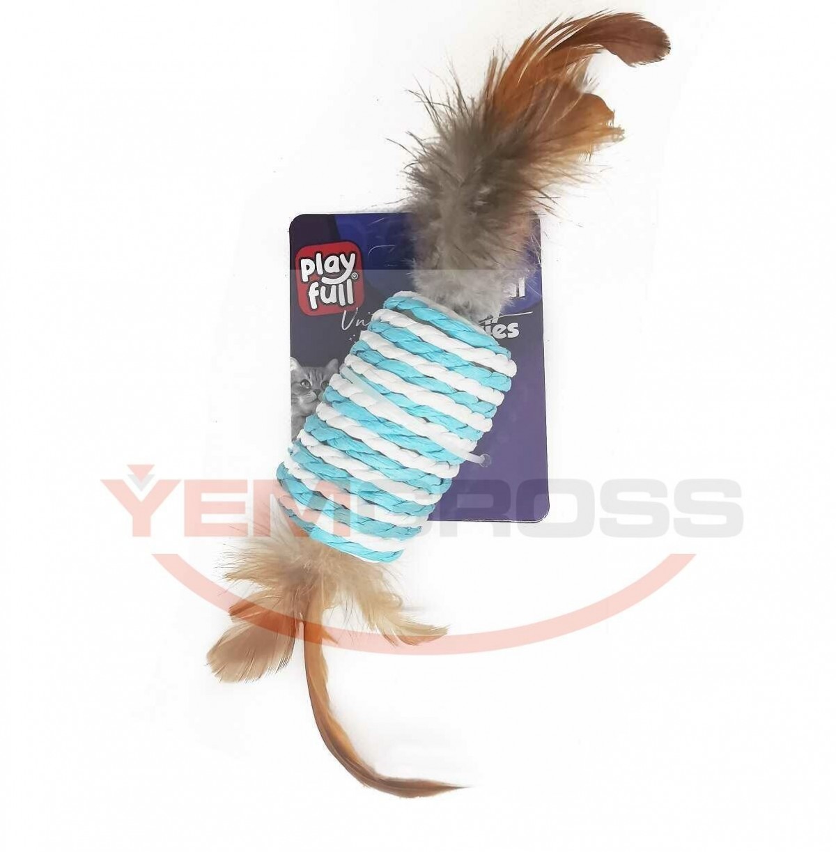PF-4054 Playfull Hasır Tüylü Top Kedi Oyuncağı 4 Cm