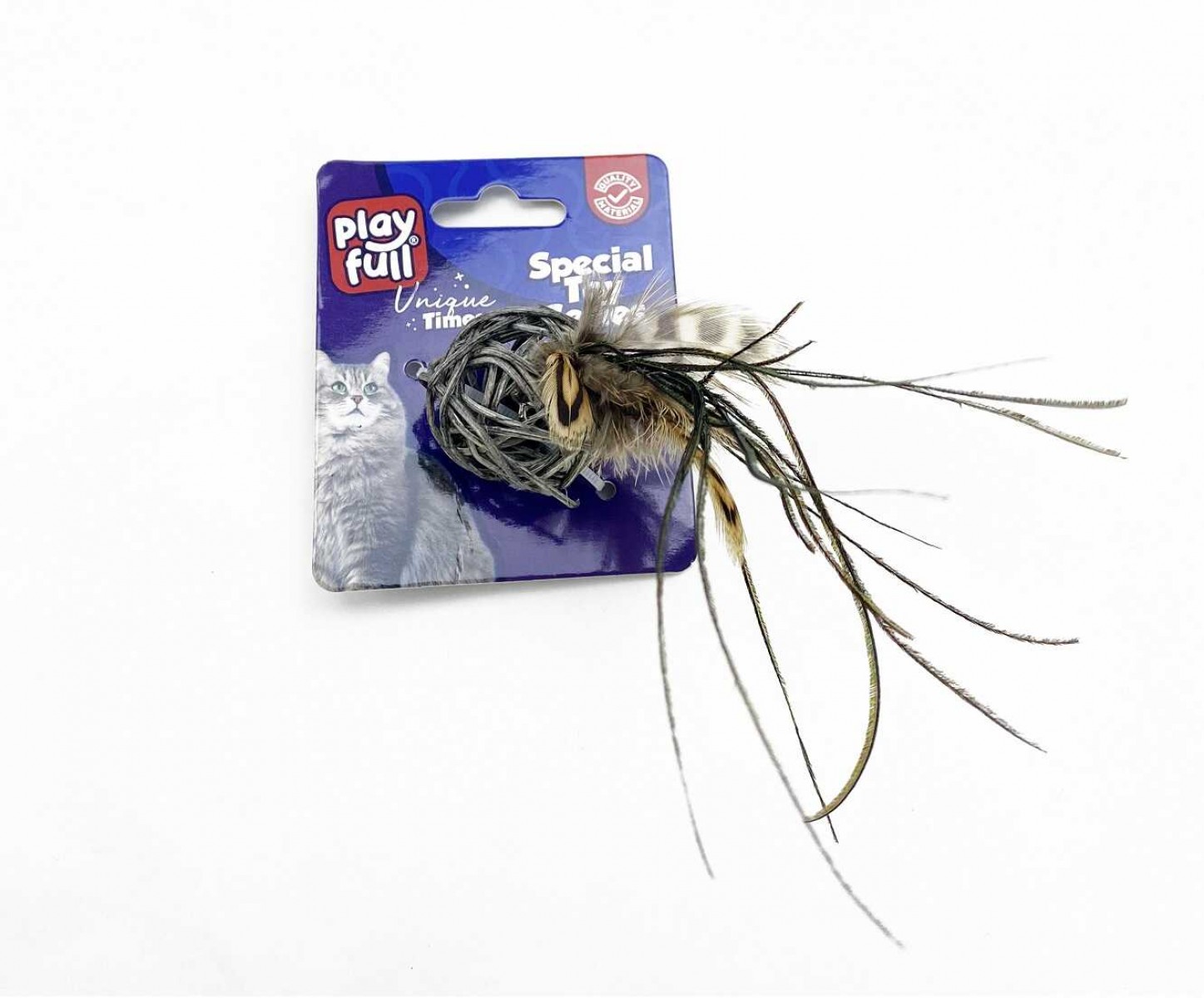 PF-4061 Playfull Tüylü Zilli Kedi Oyuncağı 11x4 Cm