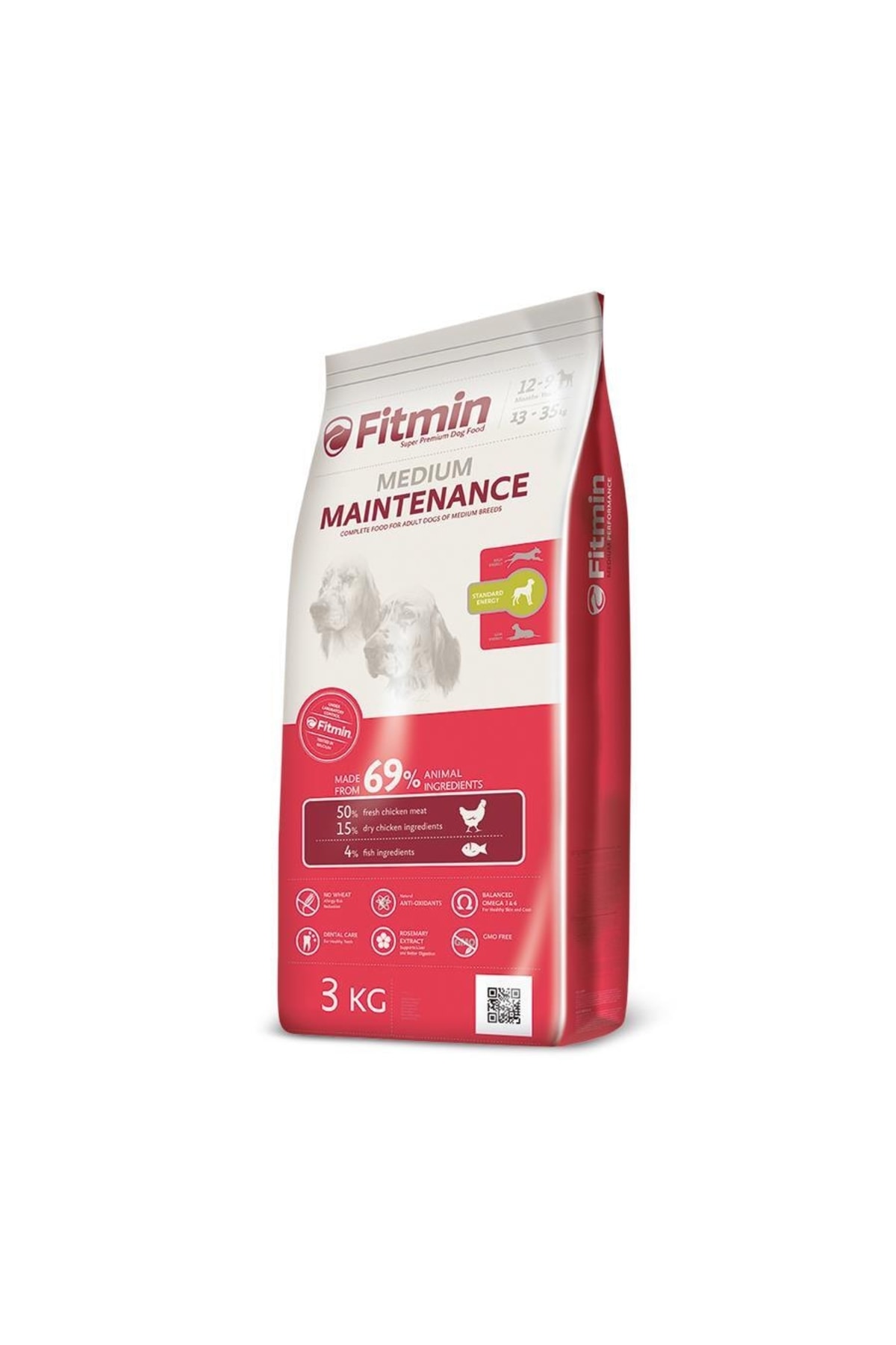 Fitmin %50 Taze Tavuk Etli Orta Irk Yetişkin Köpek Maması 3 Kg