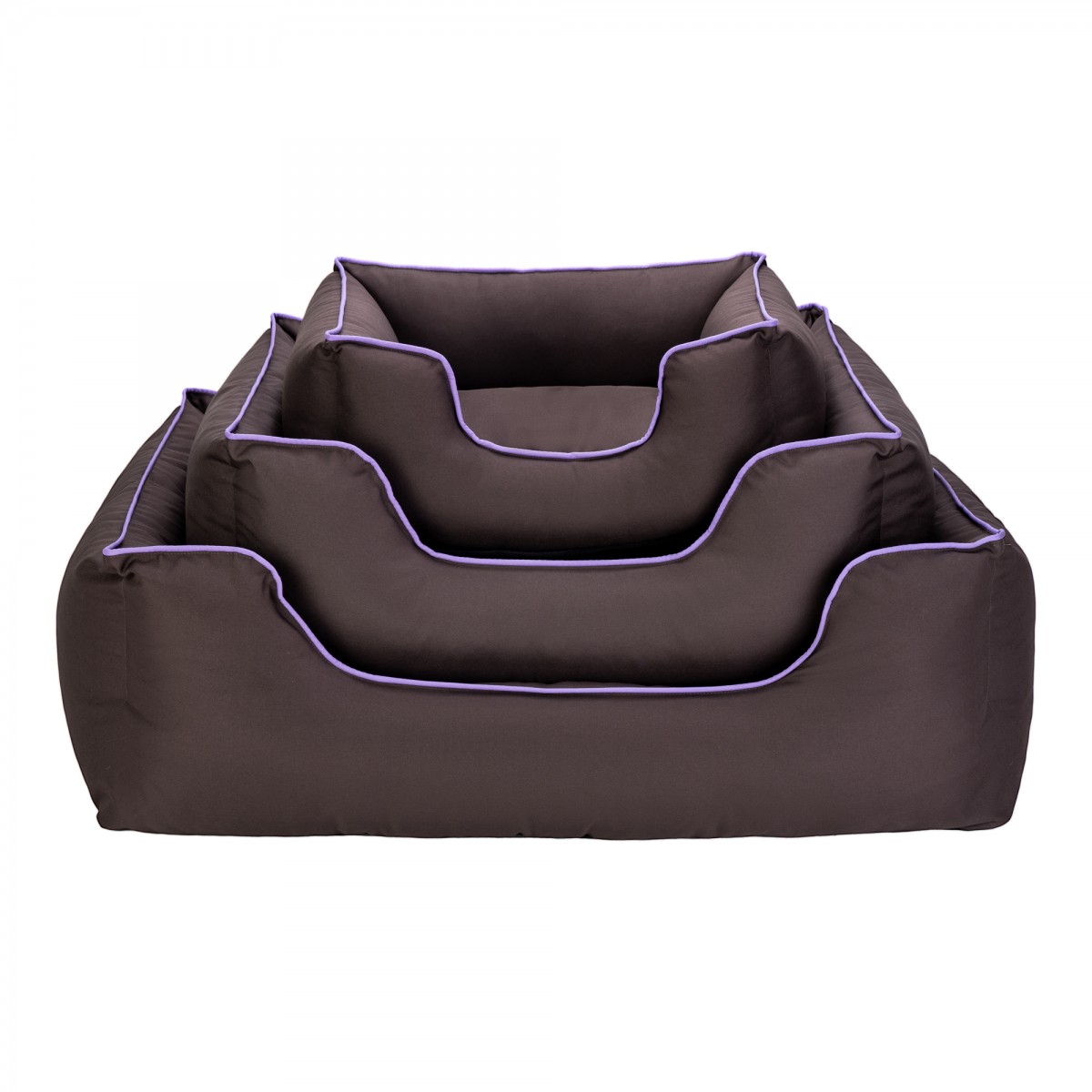 Pet Comfort Alpha  Kedi ve Köpek Yatağı Kahverengi w Mor Biye S 60x50cm