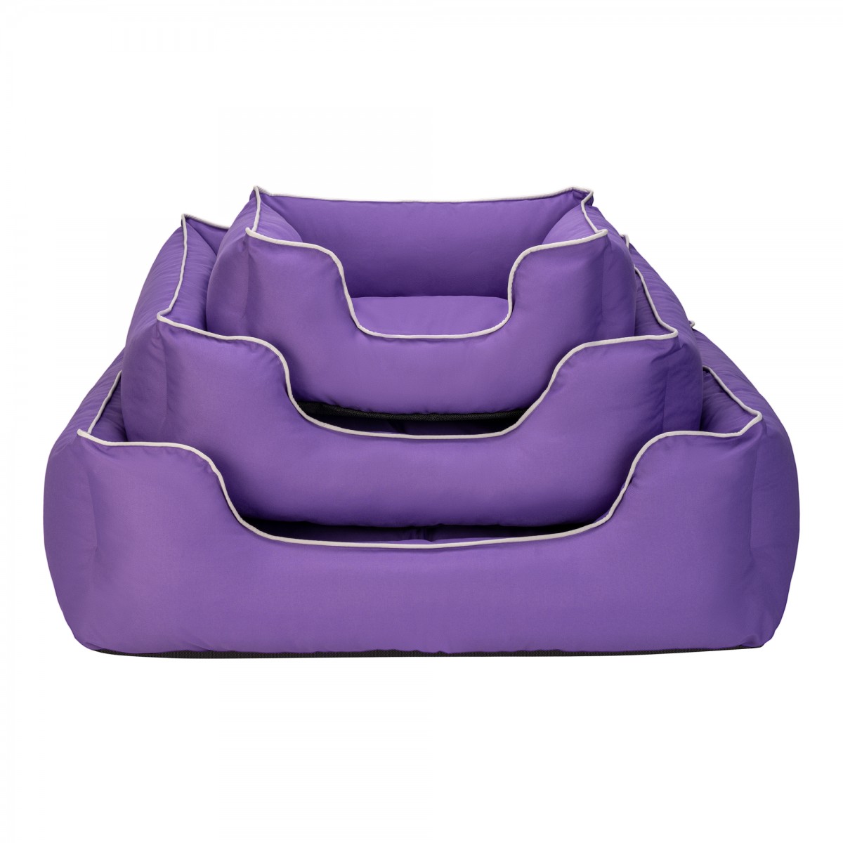 Pet Comfort Alpha  Kedi ve Köpek Yatağı Mor w Beyaz Biye S 60x50cm