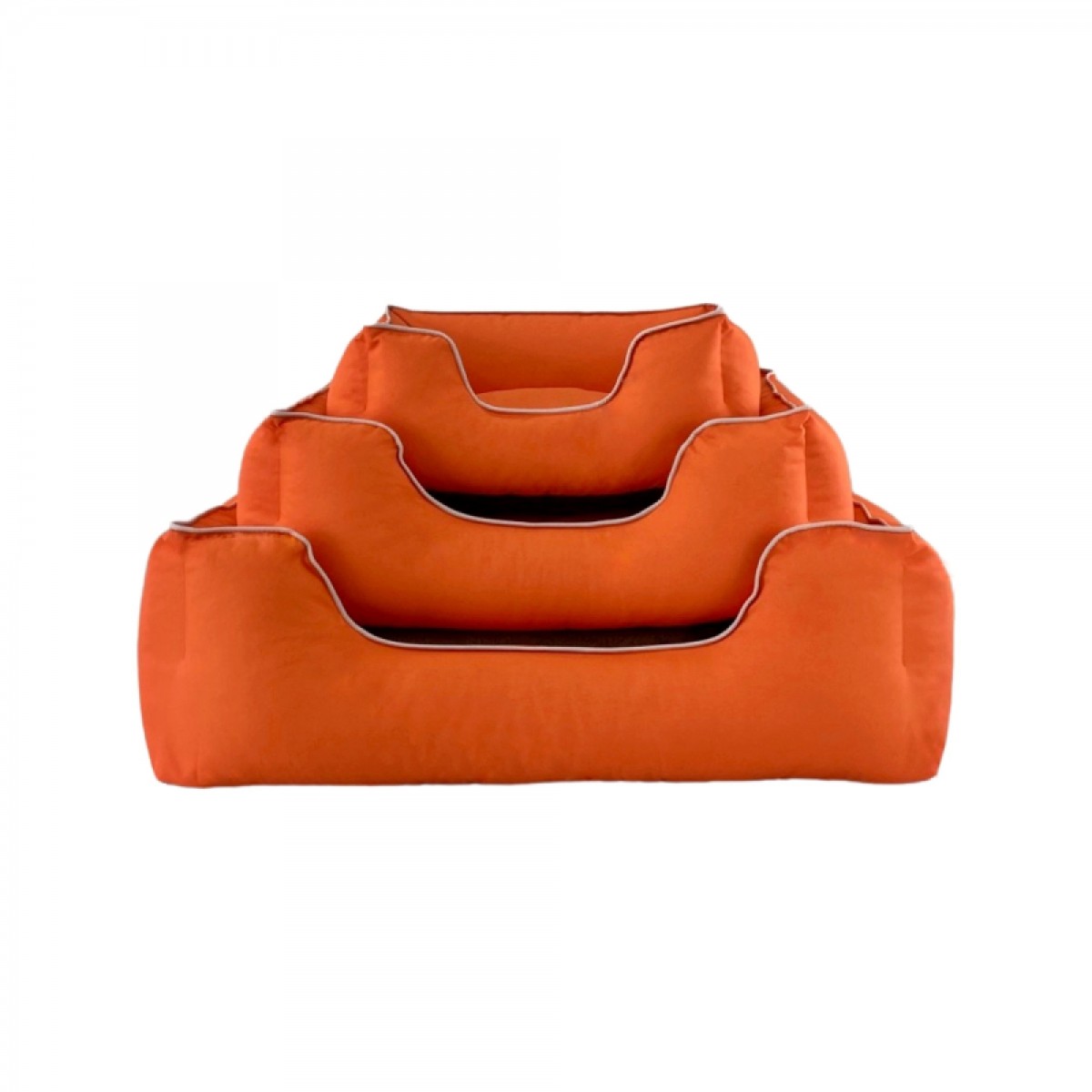 Pet Comfort Alpha  Köpek Yatağı Turuncu w Beyaz Biye M 80x65cm