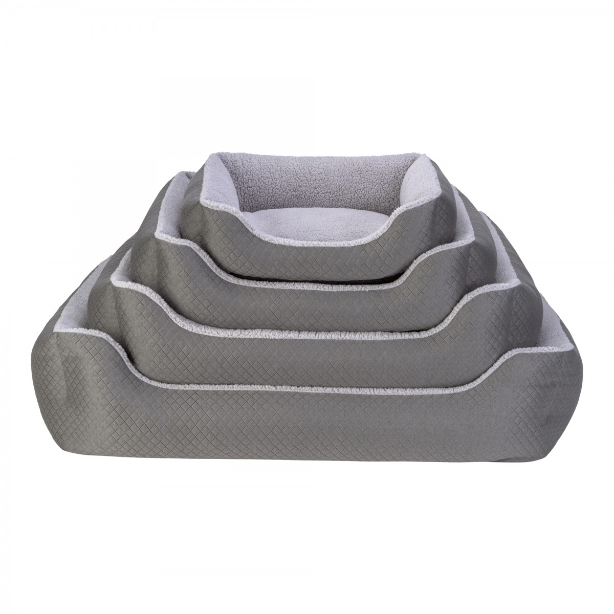 Pet Comfort Bravo Duo  Köpek Yatağı Gri/Gri Peluş L 90x70cm