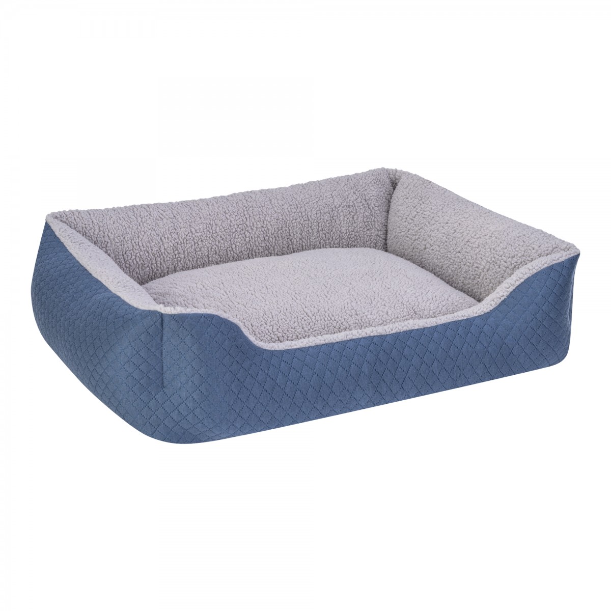 Pet Comfort Bravo Duo  Köpek Yatağı Mavi/Gri Peluş M 75x60cm