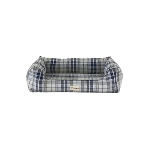 Pet Comfort Delta  Lacivert Kareli Köpek Yatağı M 90x70cm