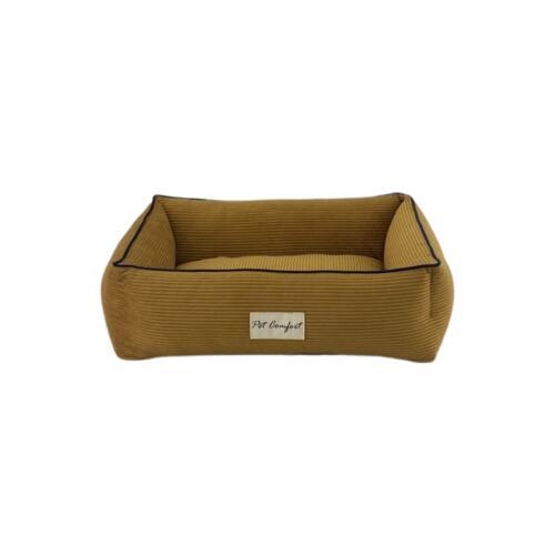 Pet Comfort Golf  Kedi ve Köpek Yatağı Hardal w Parliament Mavi Biye XS 55x45cm