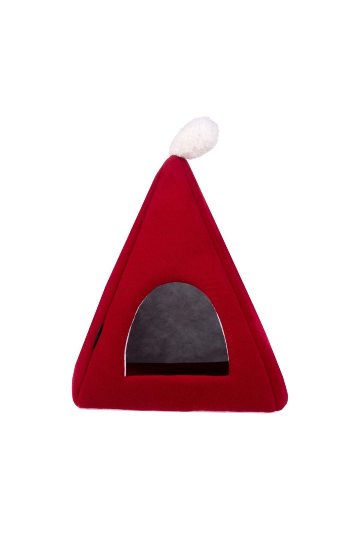 Piramit Kedi Yatağı Yuvası Kırmızı Yıkanabilir Piramit Kedi Yatağı Yuvası Kırmızı Yıkanabilir