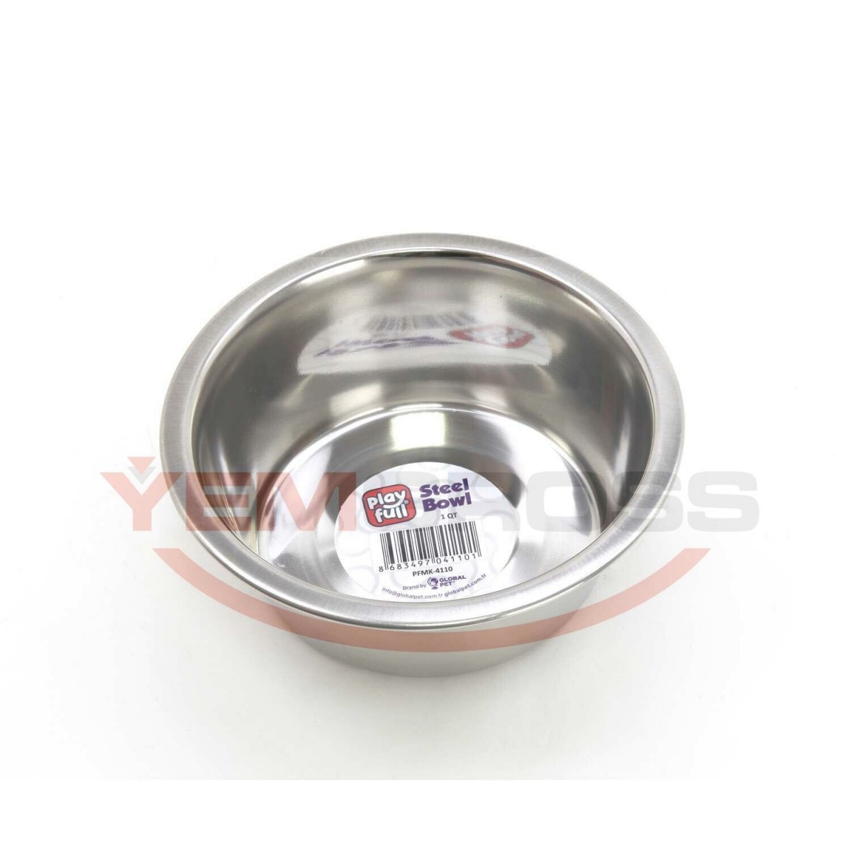 Playfull Kauçuk Tabanlı Kaydırmaz Çelik Mama Kabı 1 QT (SWT 2324)