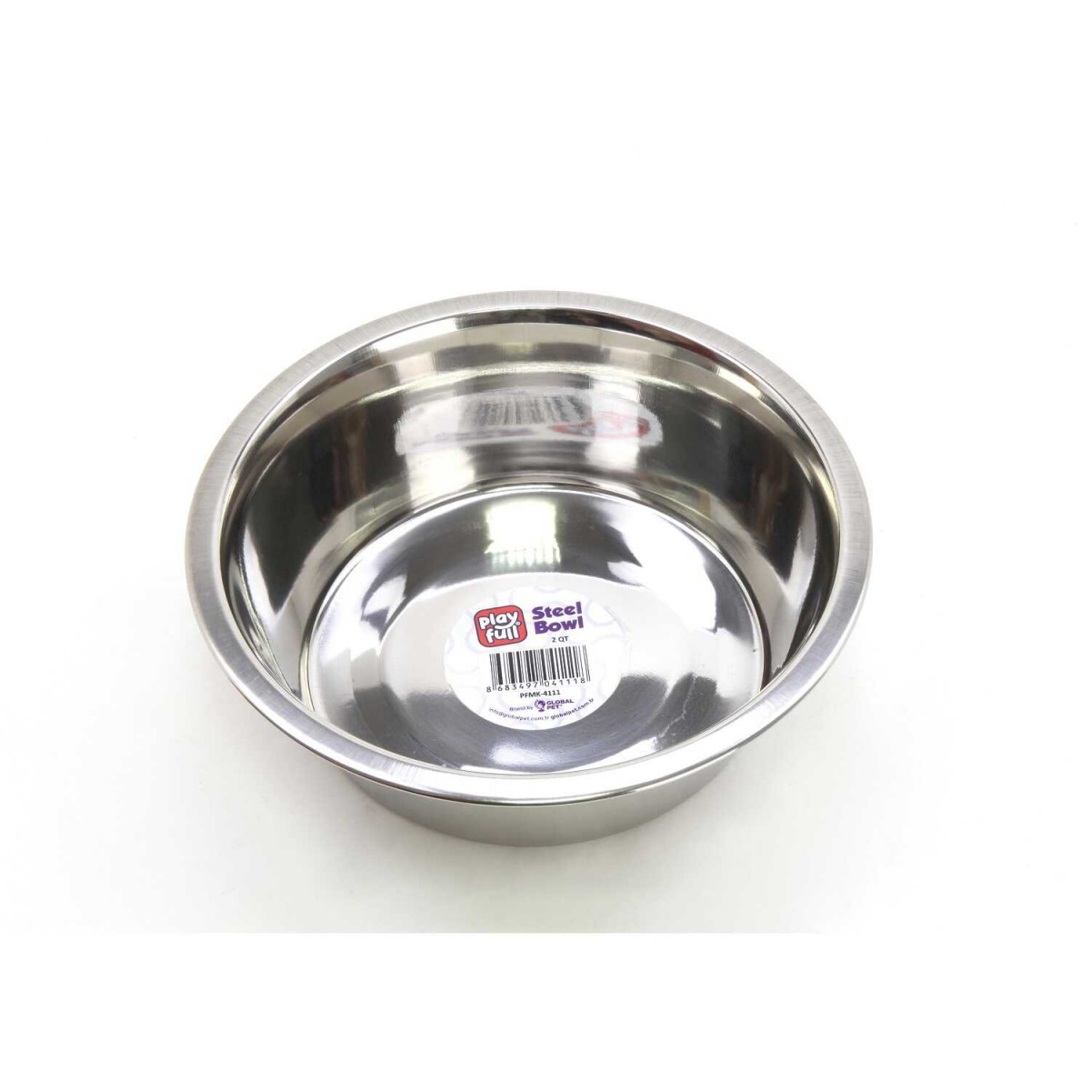 Playfull Kauçuk Tabanlı Kaydırmaz Çelik Mama Kabı 2 QT (SWT 2324)