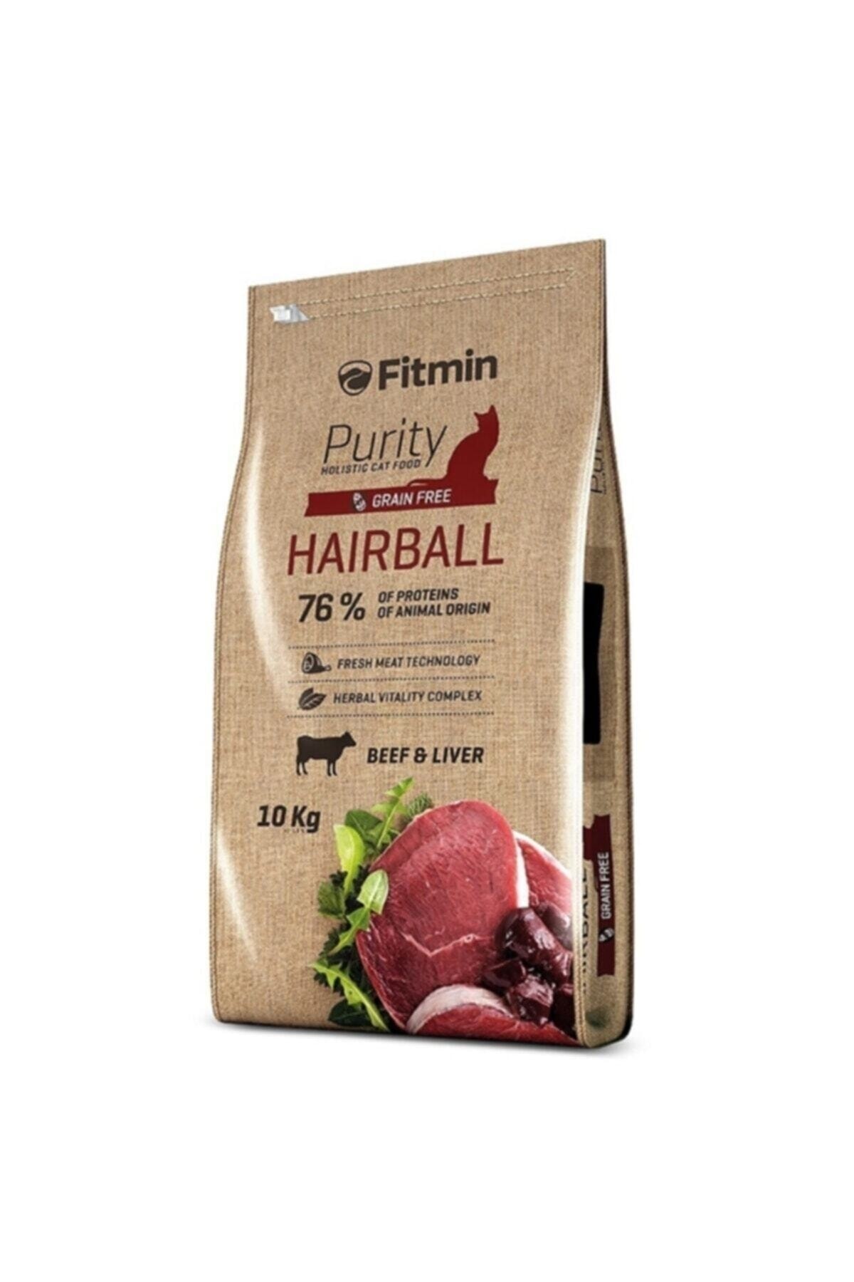 Fitmin Purity Hairball Taze Sığır Etli Yetişkin Kedi Maması 10 Kg