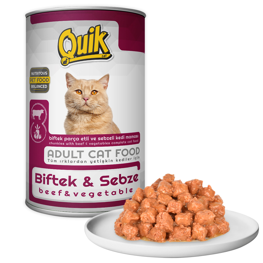 Quik Kedi 415 gr Biftek-Sebze Konserve