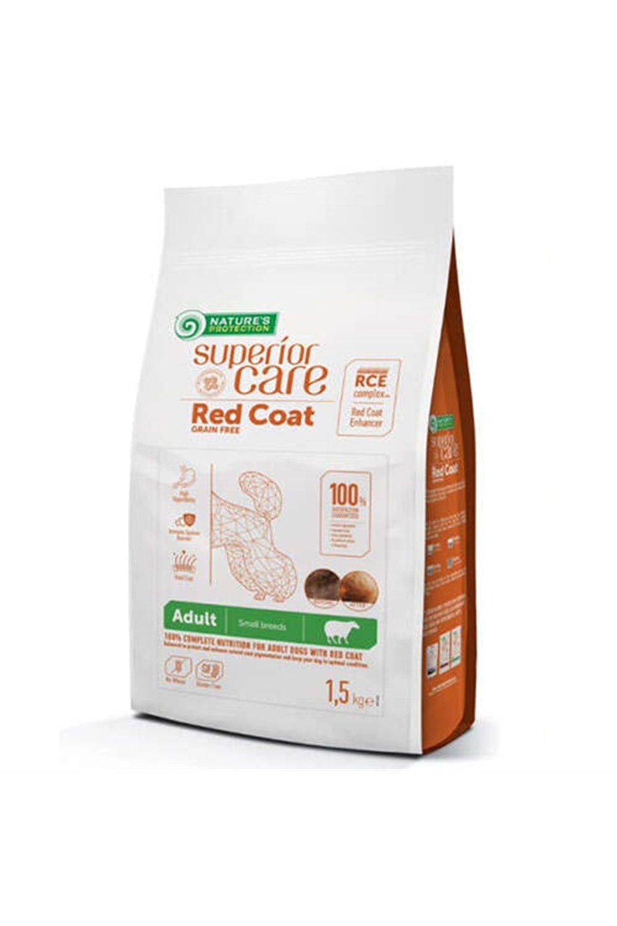 Natures Protection Superior Care Red Coat Küçük Irk Kuzulu Kızıl Köpek Köpek Maması 1.5 Kg