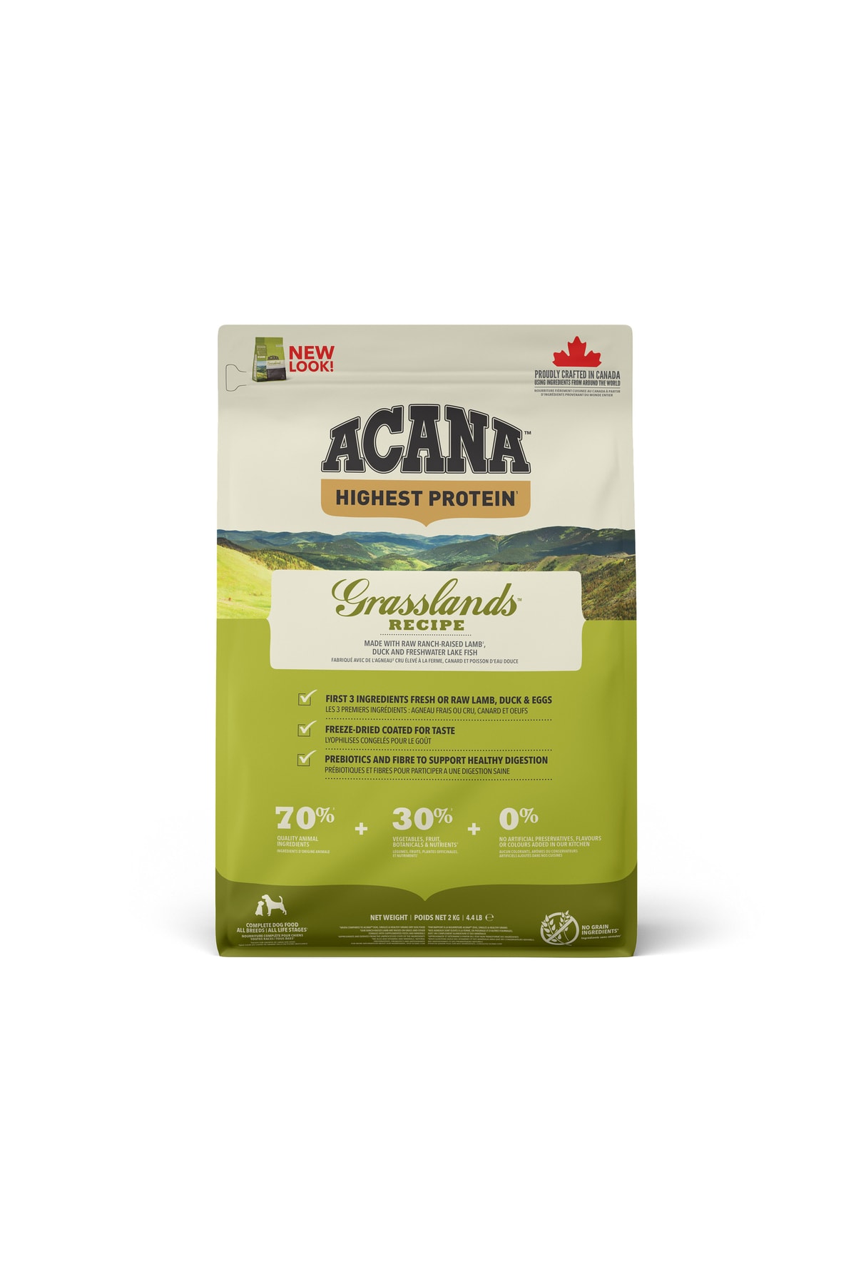 ACANA Highest Protein (Yüksek Protein) Grasslands Köpek Maması 2kg - Tüm ırk ve yaşam evreleri için