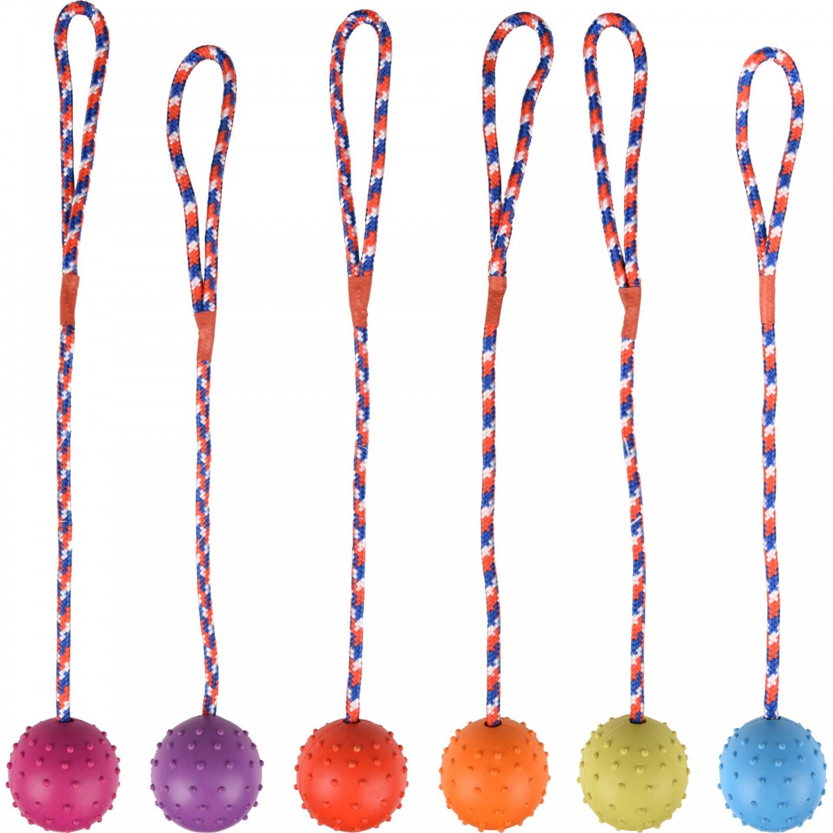 Renkli İpli Kauçuk Top 5,5Cm