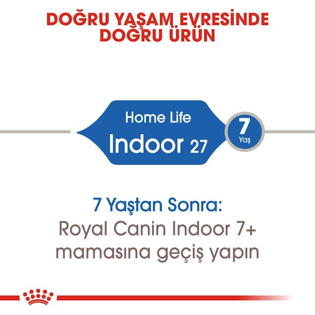 Royal Canin Indoor 27 Ev Kedileri İçin Yetişkin Kedi Maması 2 Kg