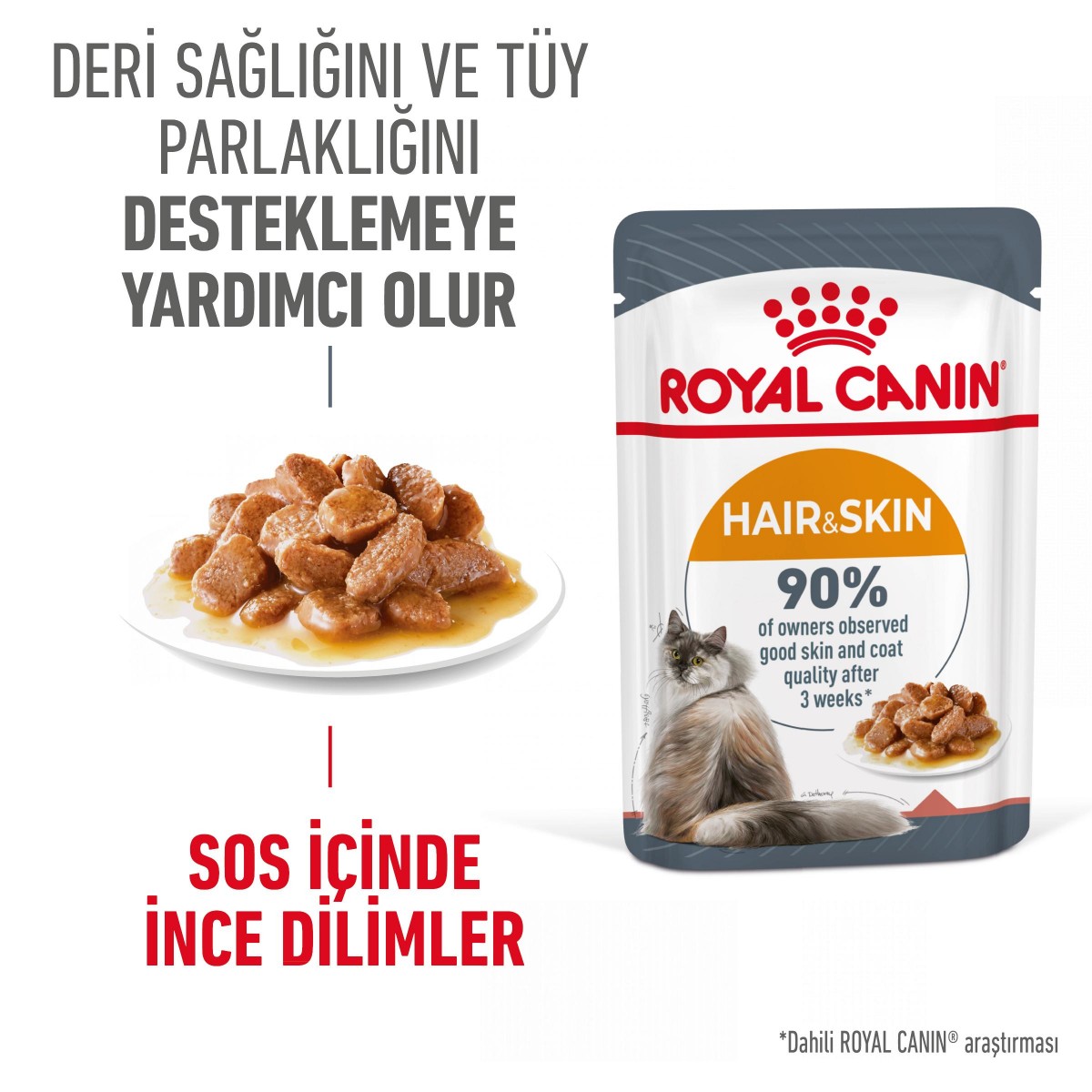 Royal Canin Hair Skin Jelly Hassas Tüylü Yetişkin Kedi Konserve Yaş Maması Pouch 85 Gr Royal Canin Hair Skin Jelly Hassas Tüylü Yetişkin Kedi Konserve Yaş Maması Pouch 85 Gr