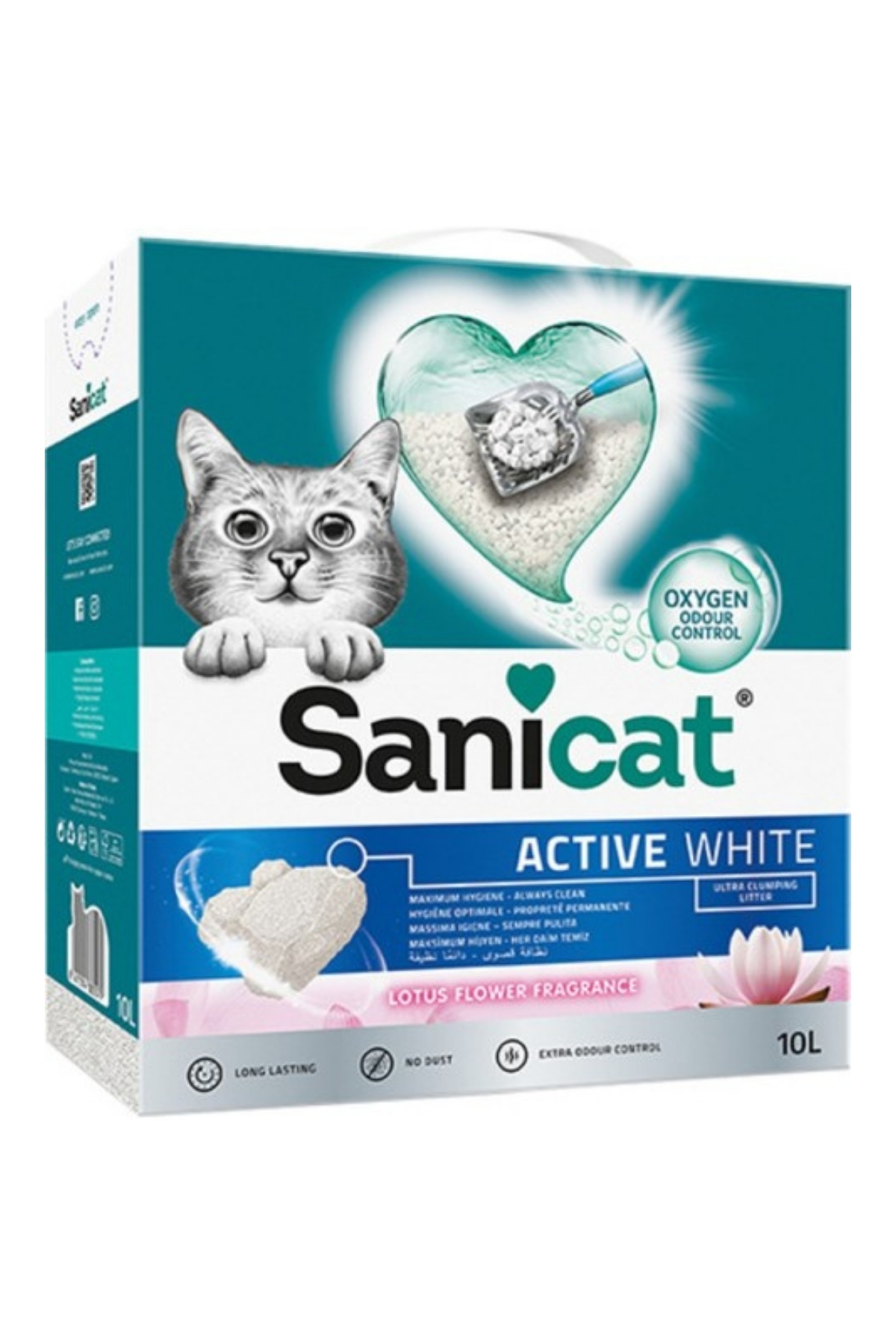 Sanicat Active White Lotus Çiçeği Kedi Kumu 10 L Sanicat Active White Lotus Çiçeği Kedi Kumu 10 L