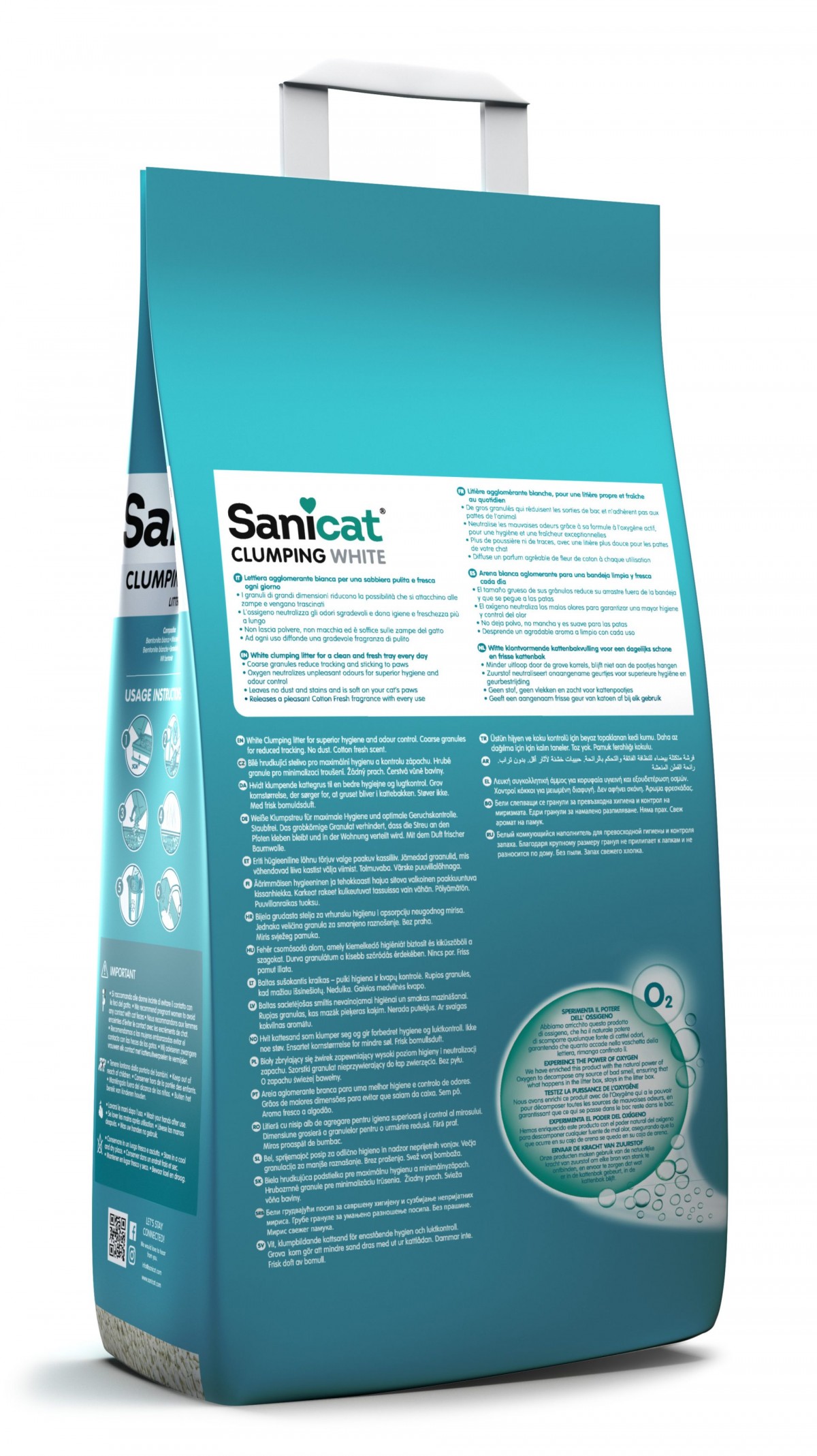 Sanicat Clumping White Koton Ferahlığı Kedi Kumu 10l