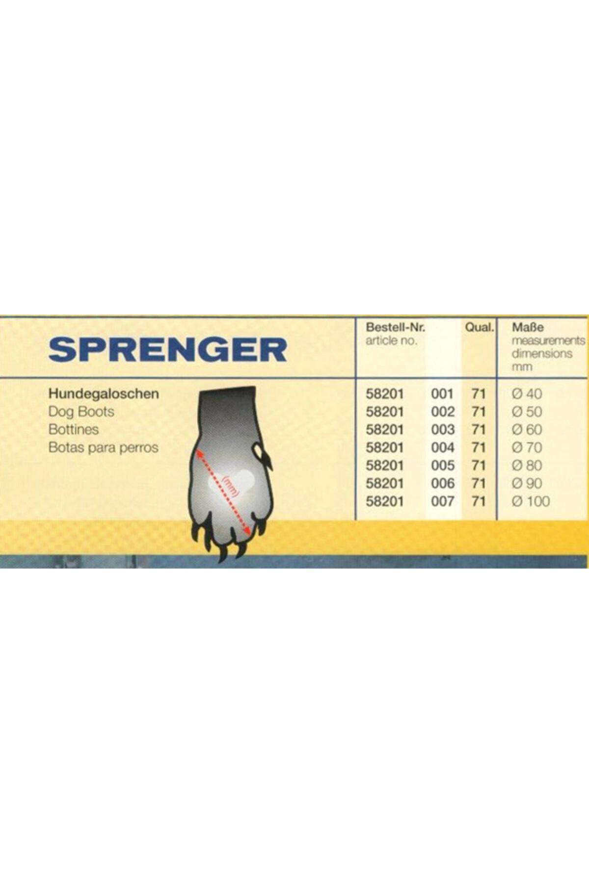 Sprenger Siyah Kauçuk Köpek Botu 100mm