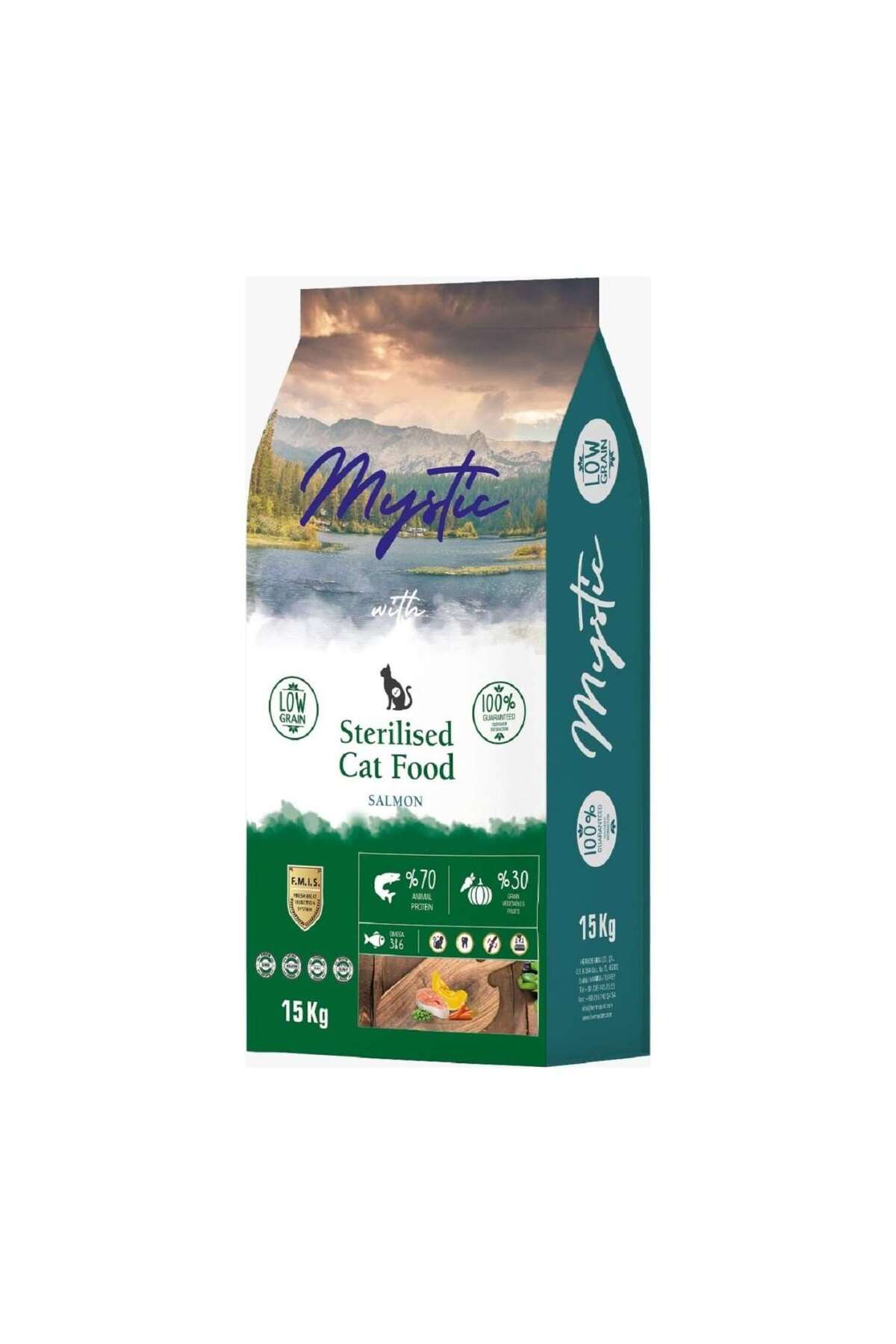 Mystic Az Tahıl Yetişkin Kedi Mama Steril Somon 15 Kg