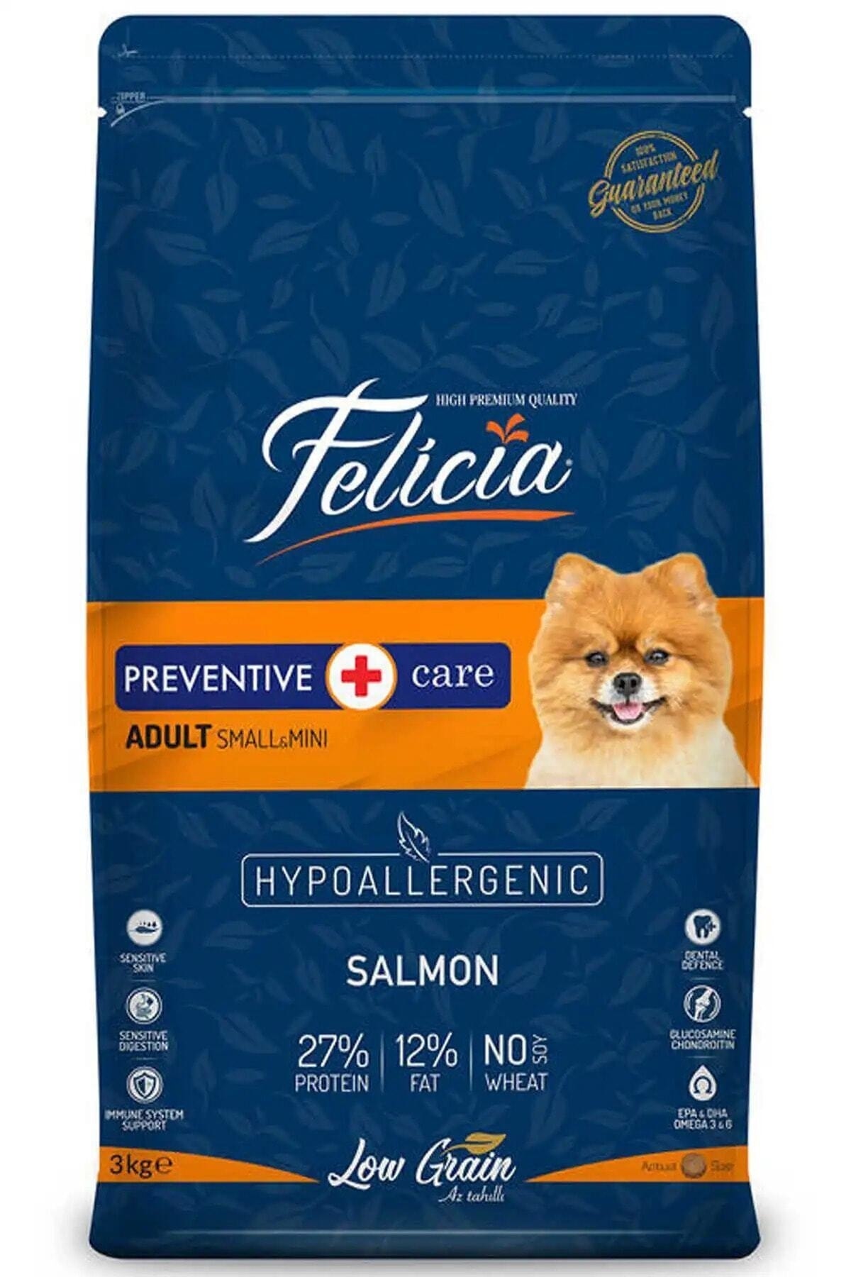 Felicia 3 Kg Yetişkin Somonlu Small Az Tahıllı /Mini HypoAllergenic Köpek Maması