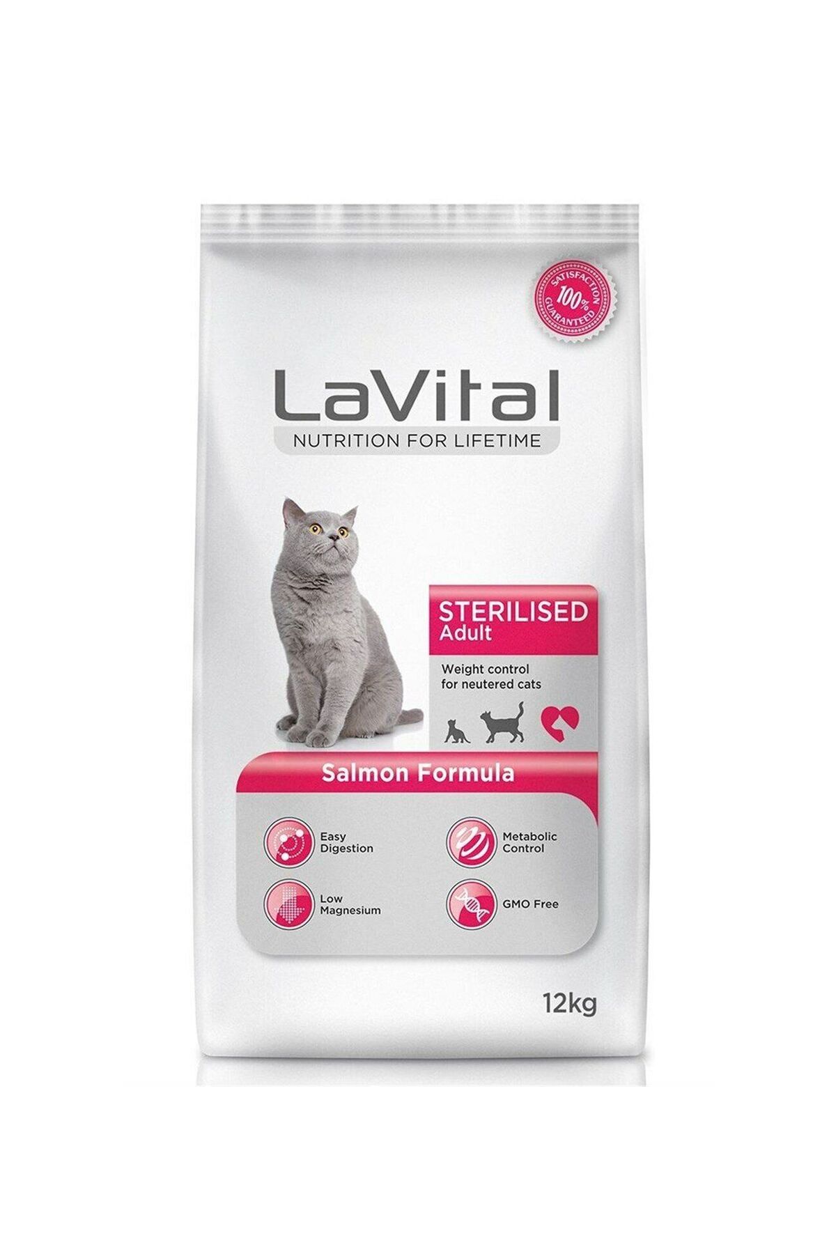 LaVital Kilo Kontrolü için Somonlu Kısırlaştırılmış Kedi Maması 12kg