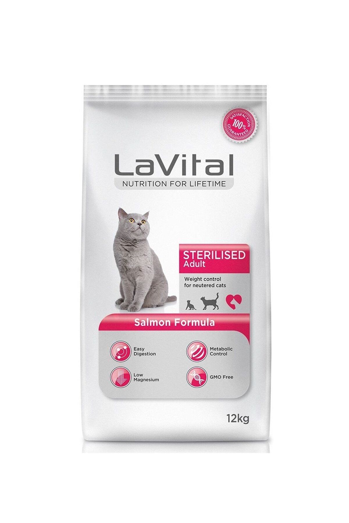 LaVital Kilo Kontrolü için Somonlu Kısırlaştırılmış Kedi Maması 12kg
