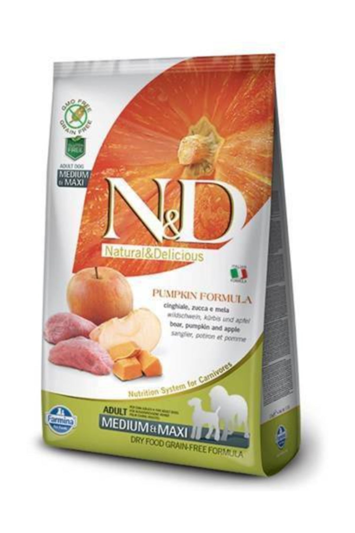 Nd Pumpkin Y.Domuz Adult Med.Maxi Tahılsız Köpek Maması - 12 Kg