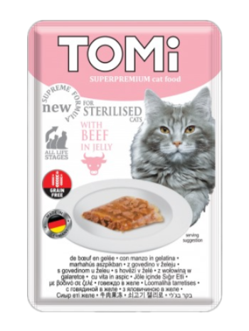 Tomi Kedi Kısırlaştırılmış Dana Tahılsız Pouch 85g Mama Tomi Kedi Kısırlaştırılmış Dana Tahılsız Pouch 85g Mama