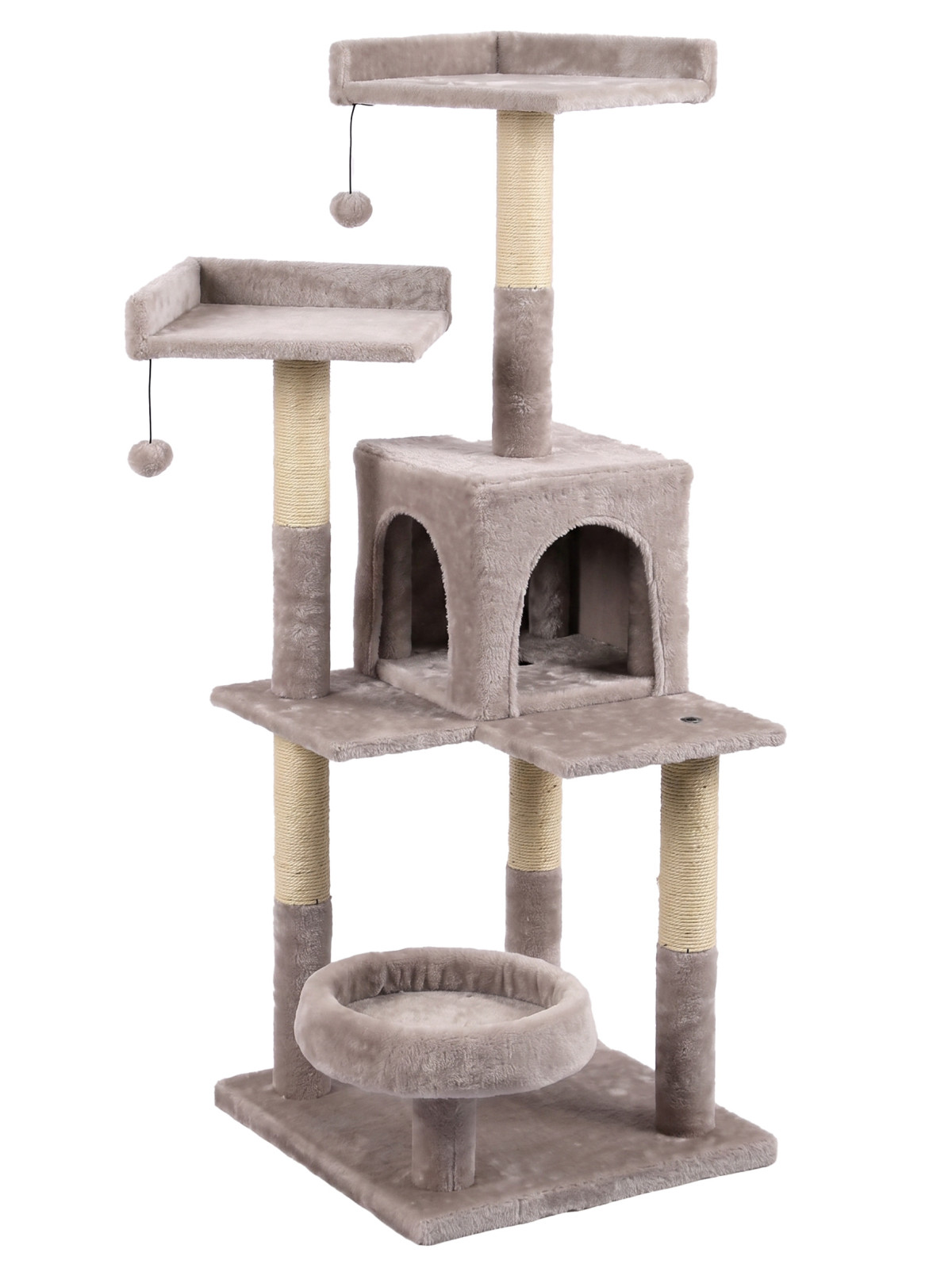 Tommy Çok Katlı Lüks Kedi 45x45x121 Evli Tırmalama Bej Tommy Çok Katlı Lüks Kedi 45x45x121 Evli Tırmalama Bej