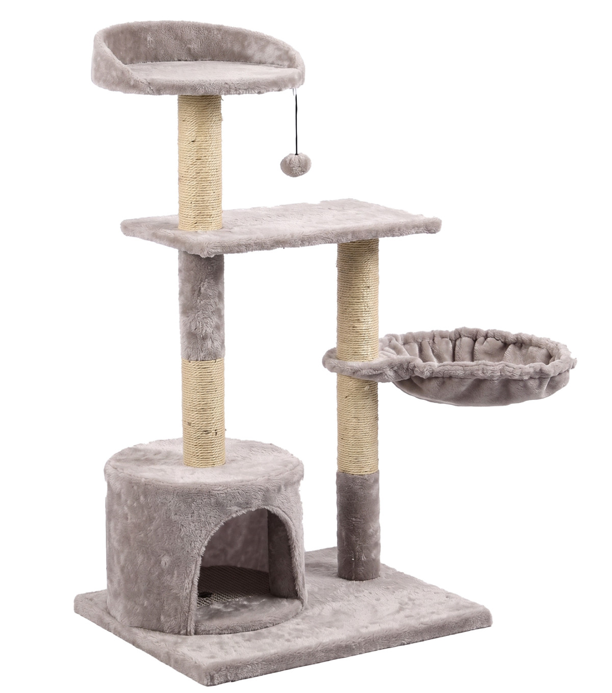 Tommy Çok Katlı Lüks Kedi 50x40x102 Evli Tırmalama Gri
