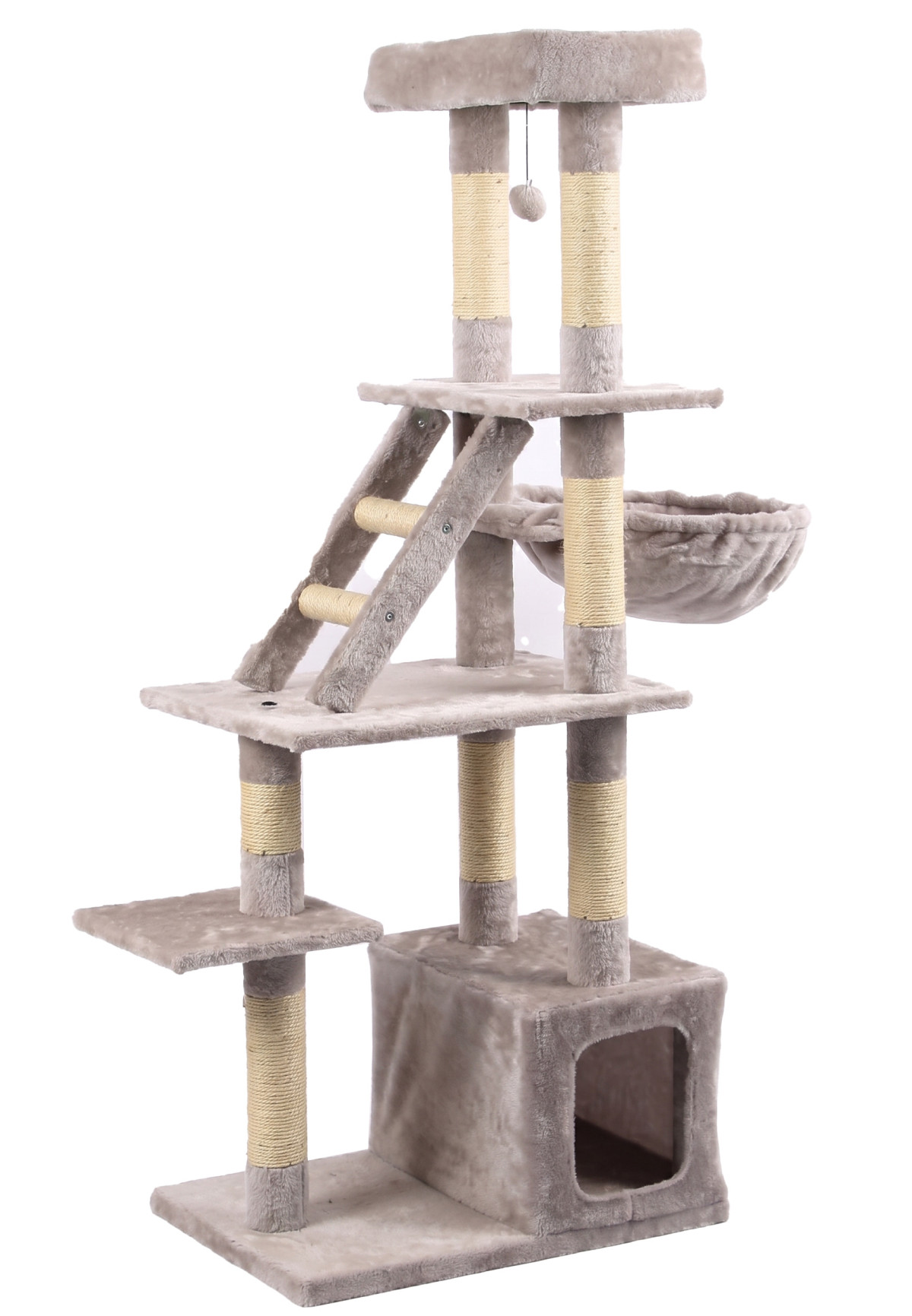 Tommy Çok Katlı Lüks Kedi 60x40x148 Evli Tırmalama Gri Tommy Çok Katlı Lüks Kedi 60x40x148 Evli Tırmalama Gri