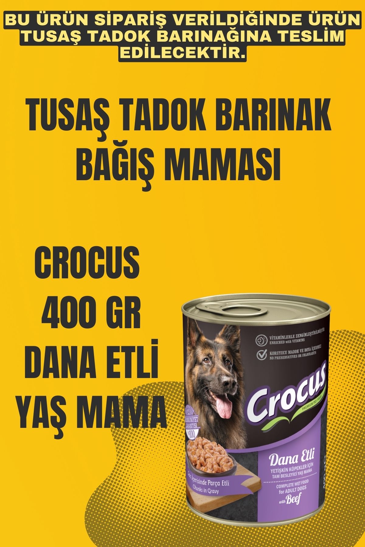 Tusaş Tadok Barınak King 1 Kg Biftekli Köpek Maması