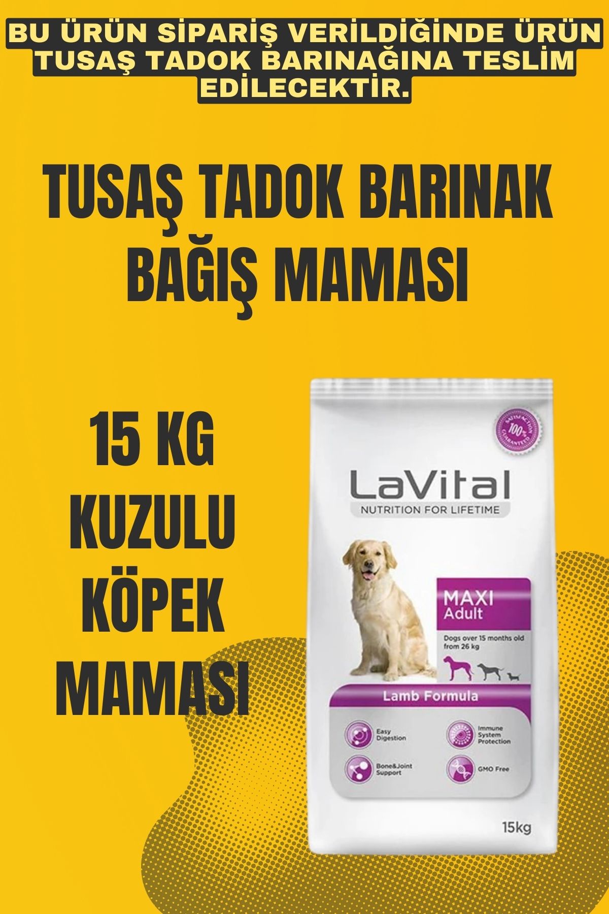 Tusaş Tadok Barınak Lavital 15 Kg Kuzulu Köpek Maması