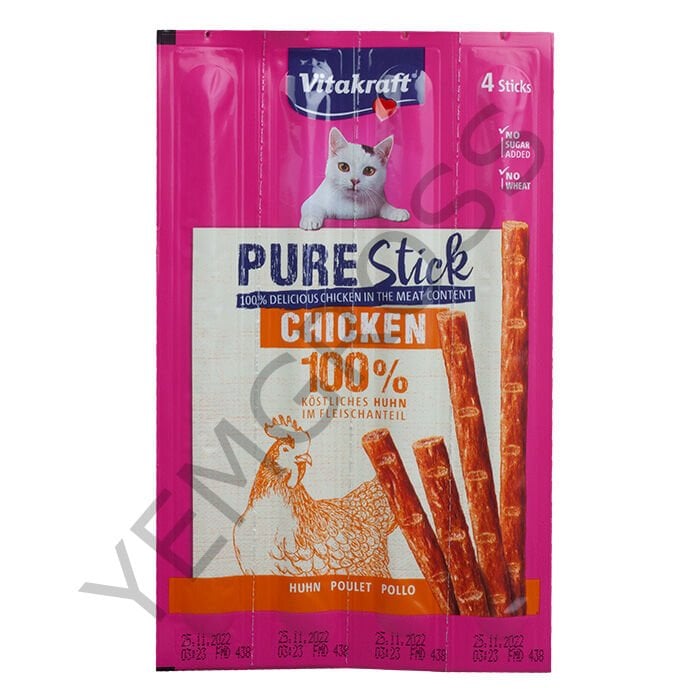 Vitakraft Pure Sticks Tavuk Etli Kedi Ödülü 4x5 Gr
