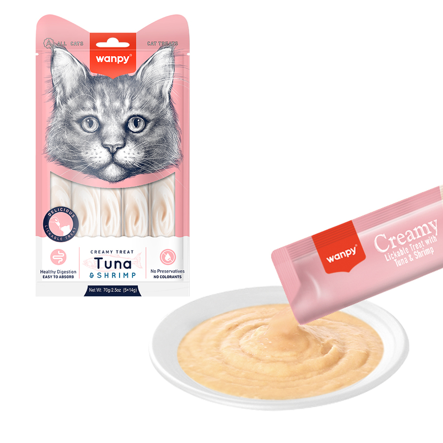Wanpy Ton&Karides -Krema Ödül 5x14gr RA-050  Likit Kedi Ödülü