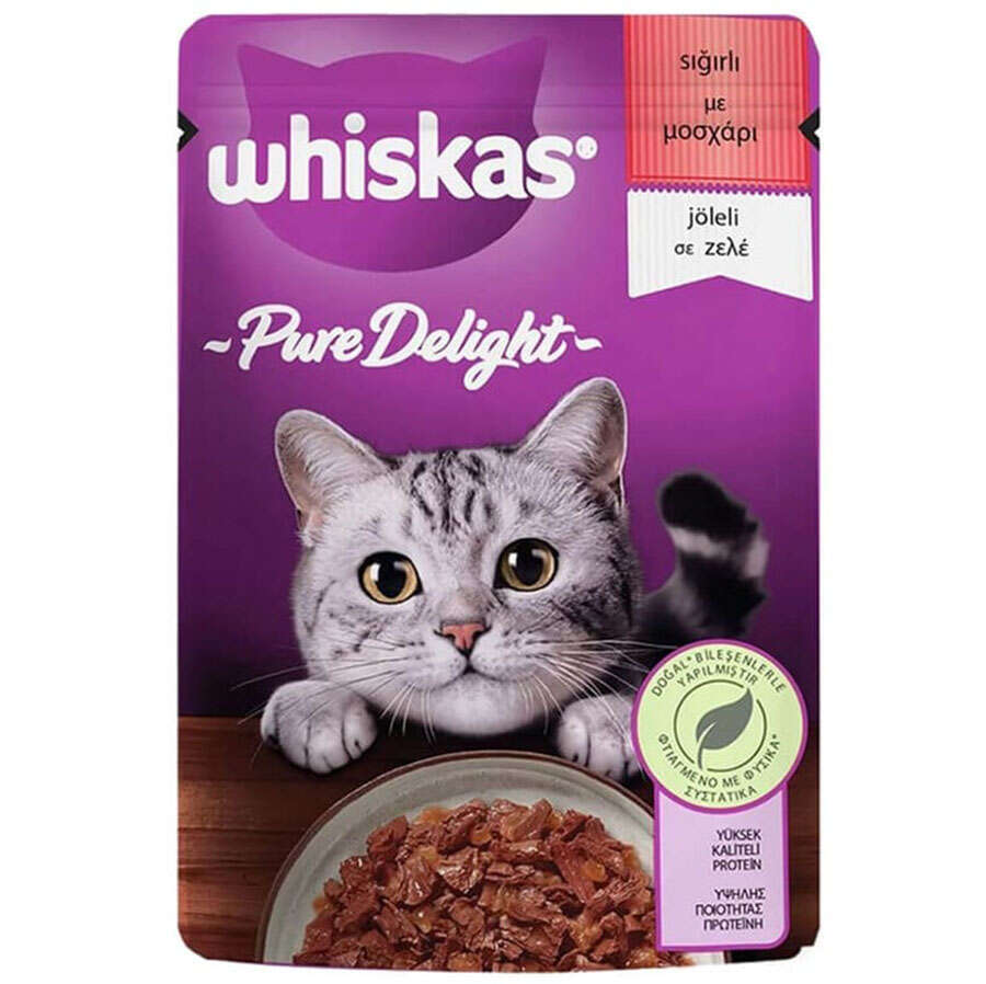 Whiskas Pouch Pure Delight Sığır Etli Kedi Yaş Maması 85 Gr Whiskas Pouch Pure Delight Sığır Etli Kedi Yaş Maması 85 Gr