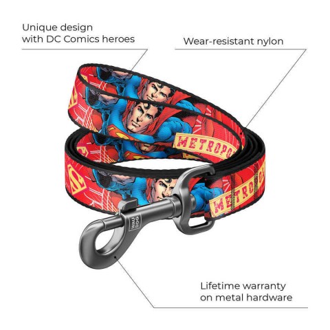 0125-2010 WAUDOG Nylon dog leash "Superhero" design, W 25 mm, L 122 cm