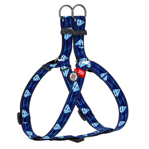 0715-2013 WAUDOG Nylon dog harness with QR passport, "Superman 1" design, plastic fastex, W 15 mm, L 40-55 cm