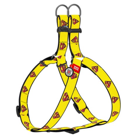 0725-2014 WAUDOG Nylon dog harness with QR passport, "Superman 2" design, plastic fastex, W 25 mm, L 60-90 cm